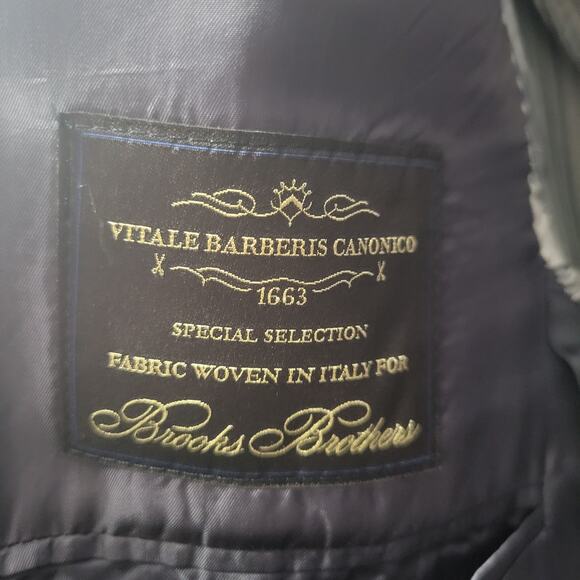 Brooks Brothers 1818 Regent Italy Men Blazer Jacket 42R 100% Wool Gray Pinstripe - Picture 3 of 10